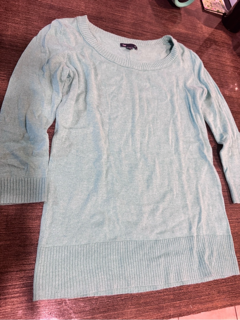GAP Light Aqua Scoop Neck Sweater